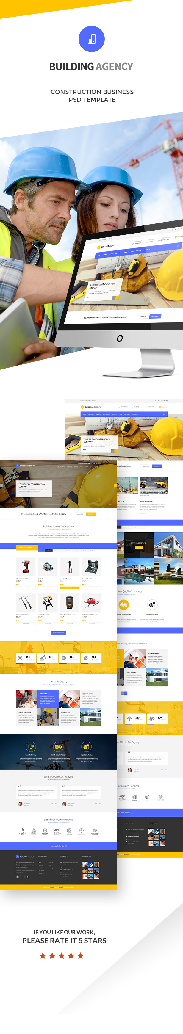 Building Agency -  Blog and Shop PSD - 1