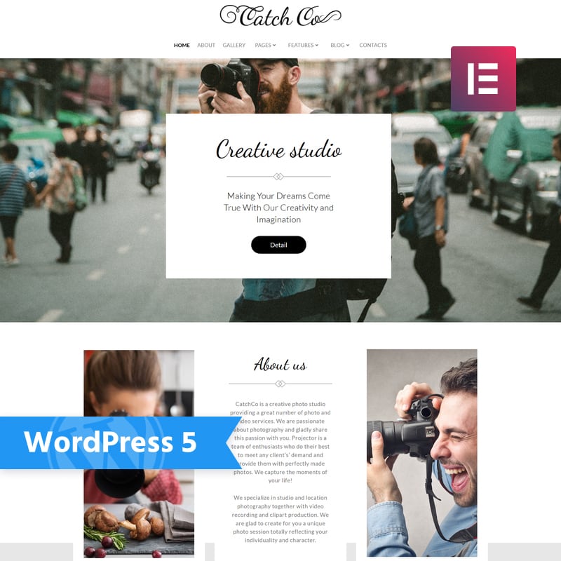 Catch Co - Photo Studio Multipurpose Creative Elementor WordPress Theme