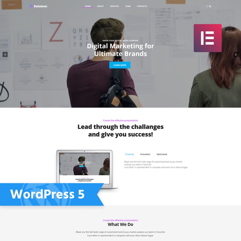 Solutem - Creative Agency Multipurpose Modern Elementor WordPress Theme
