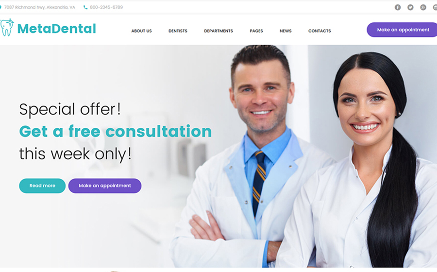 MetaDental - Private Dental Clinic Responsive WordPress Theme