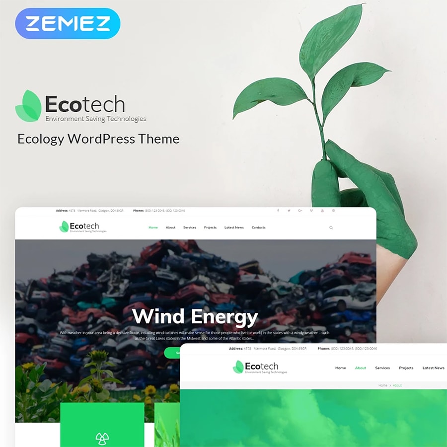 Environment and Eco Technology WordPress Theme 