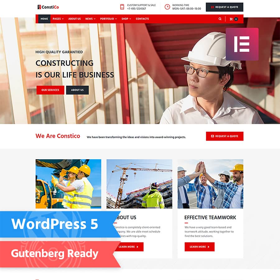 Constico - Construction Elementor WordPress Theme