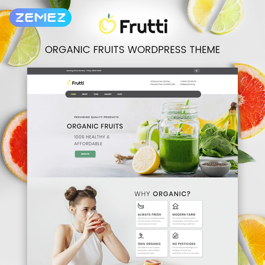 Frutti - Organic Food Multipurpose Classic Elementor WordPress Theme