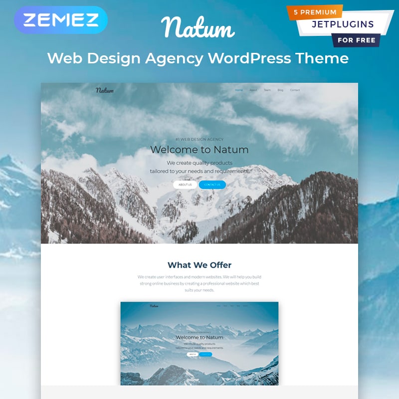 Natum - Web Design Multipurpose Modern Elementor WordPress Theme