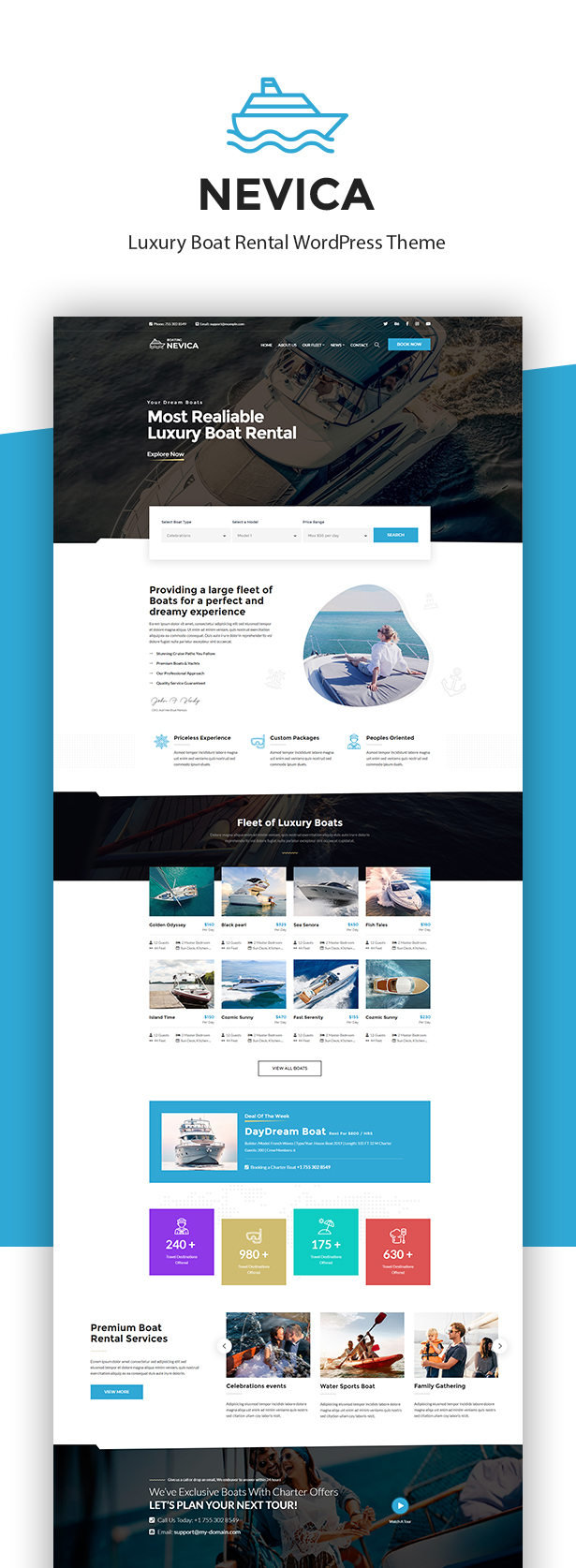 Nevica - Yacht Rental Theme - 1