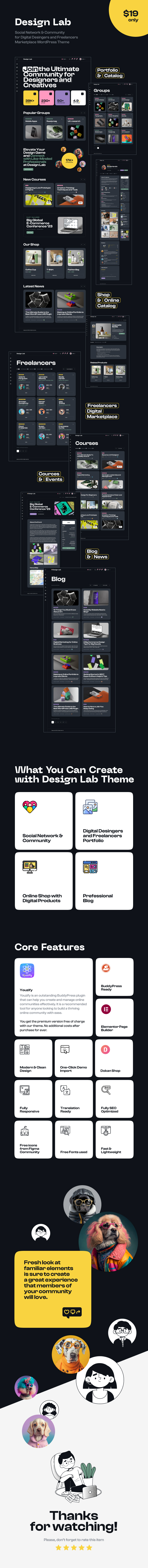 Design Lab - Freelancers Community WordPress Theme - 1