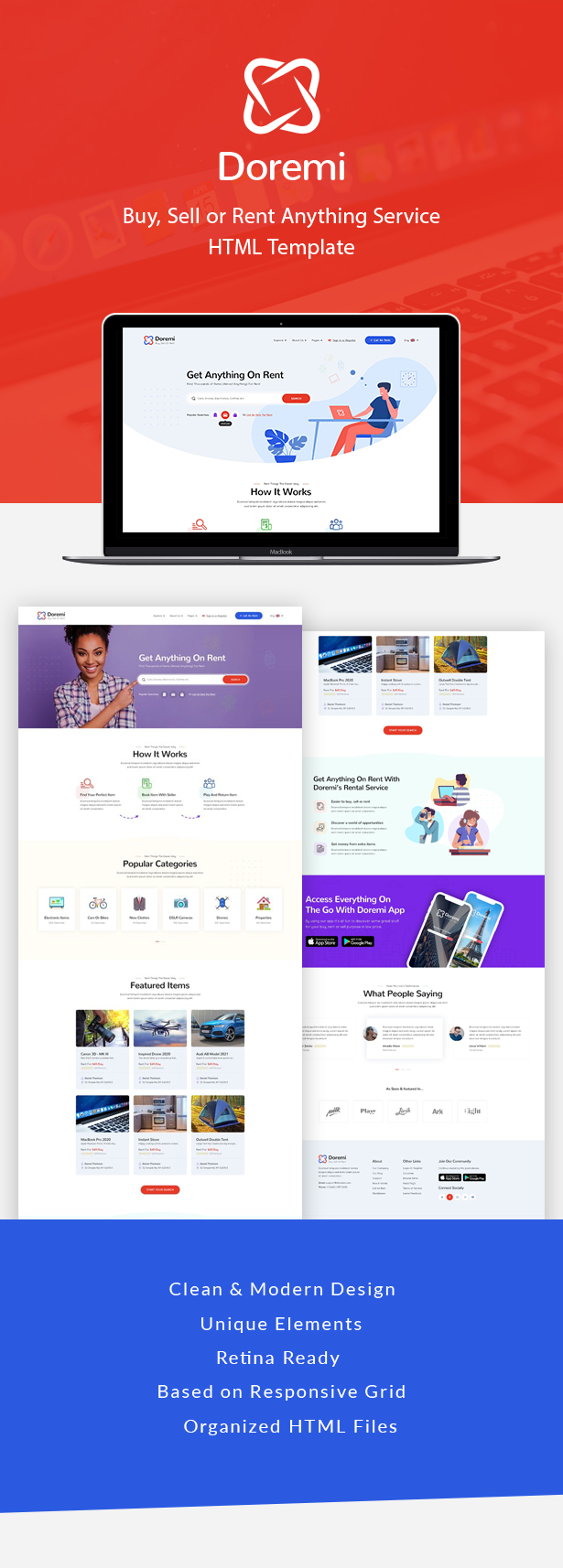 Doremi - Rent Anything HTML Template - 1