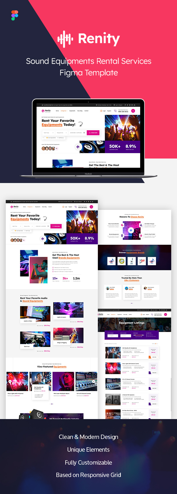 Renity - Equipment Rentals Figma Template